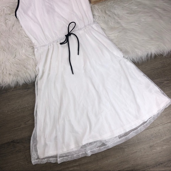 Hunter Mesh Aline White Dress E 156-7 - Picture 7 of 8